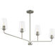 Celino Linear Chandelier Ceiling Light in Brushed Nickel