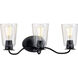 Durrell 3 Light 22.38 inch Matte Black Bath Vanity Wall Light