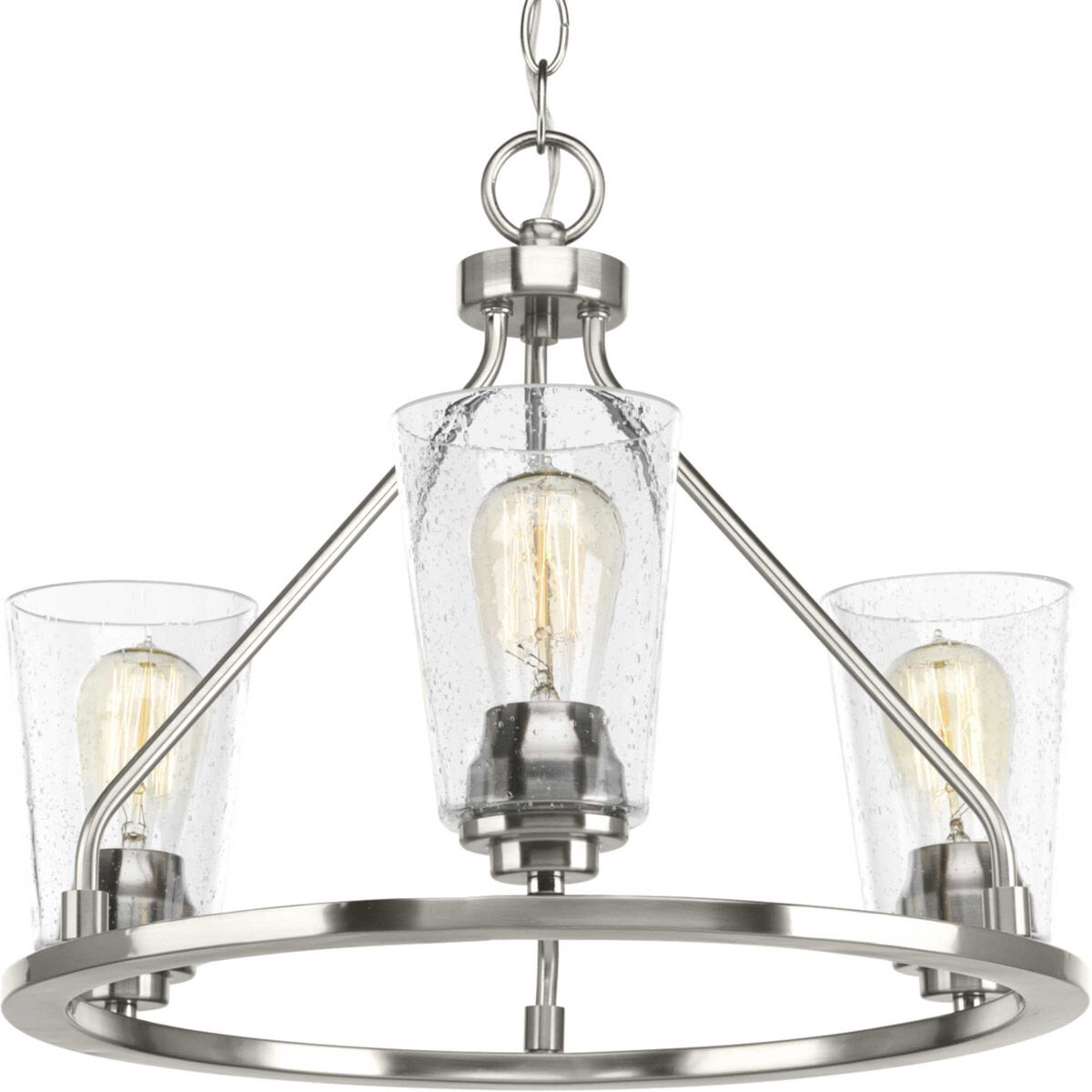 Debut 3 Light 20 inch Brushed Nickel Semi-Flush Mount Convertible Ceiling Light, Design Series