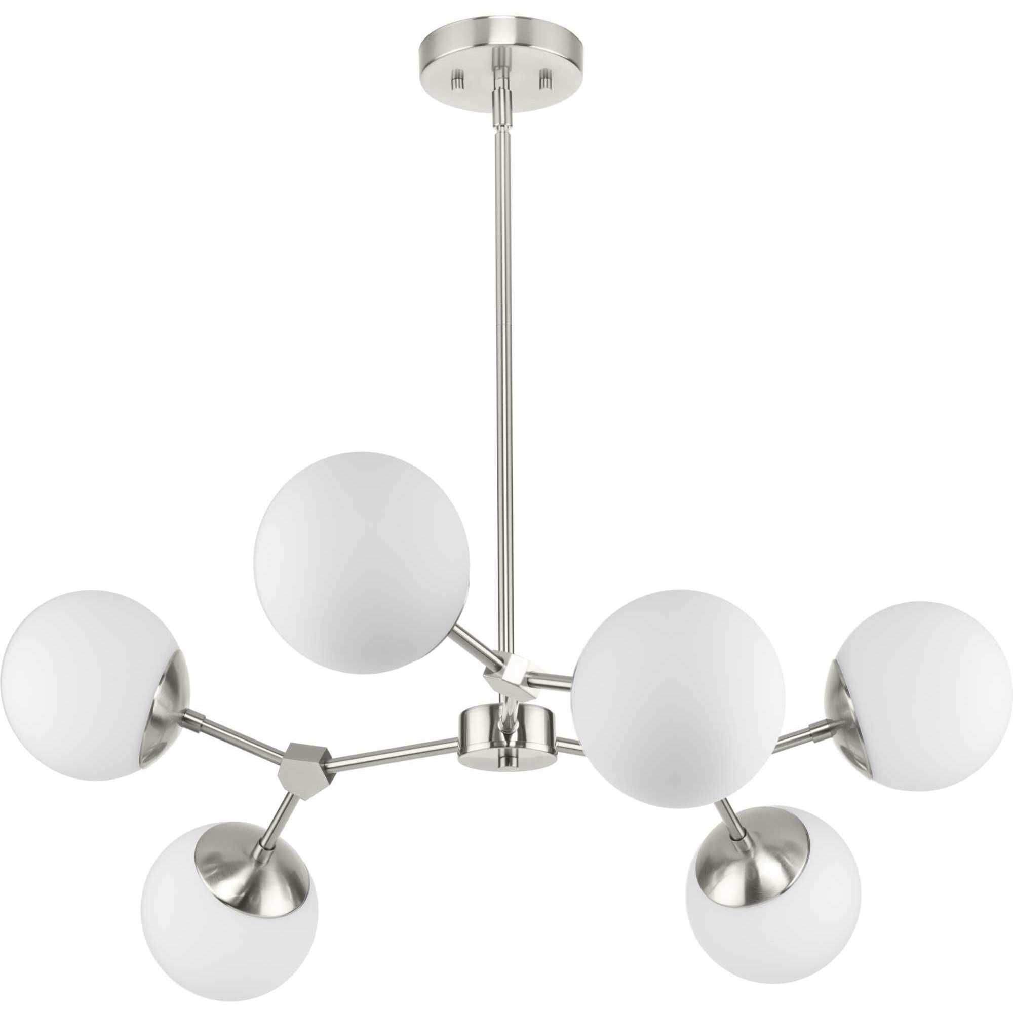 Haas 6 Light 33.5 inch Brushed Nickel Chandelier Ceiling Light, Design Series