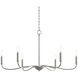 Ilia 6 Light 34 inch Brushed Nickel Chandelier Ceiling Light