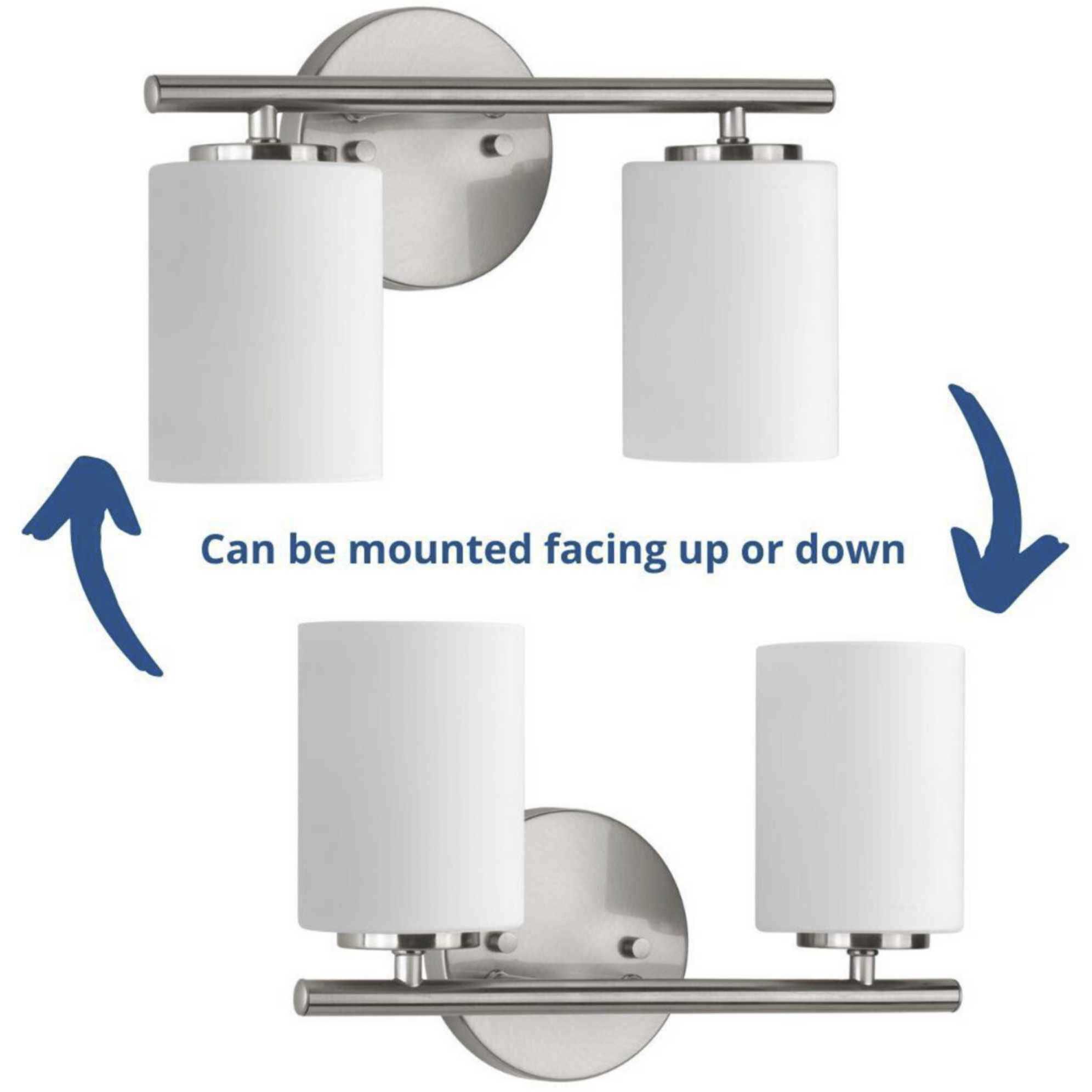 Replay 2 Light 13 inch Brushed Nickel Bath Vanity Wall Light