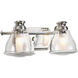 Academy 2 Light 14 inch Polished Chrome Bath Vanity Wall Light in Clear Seeded