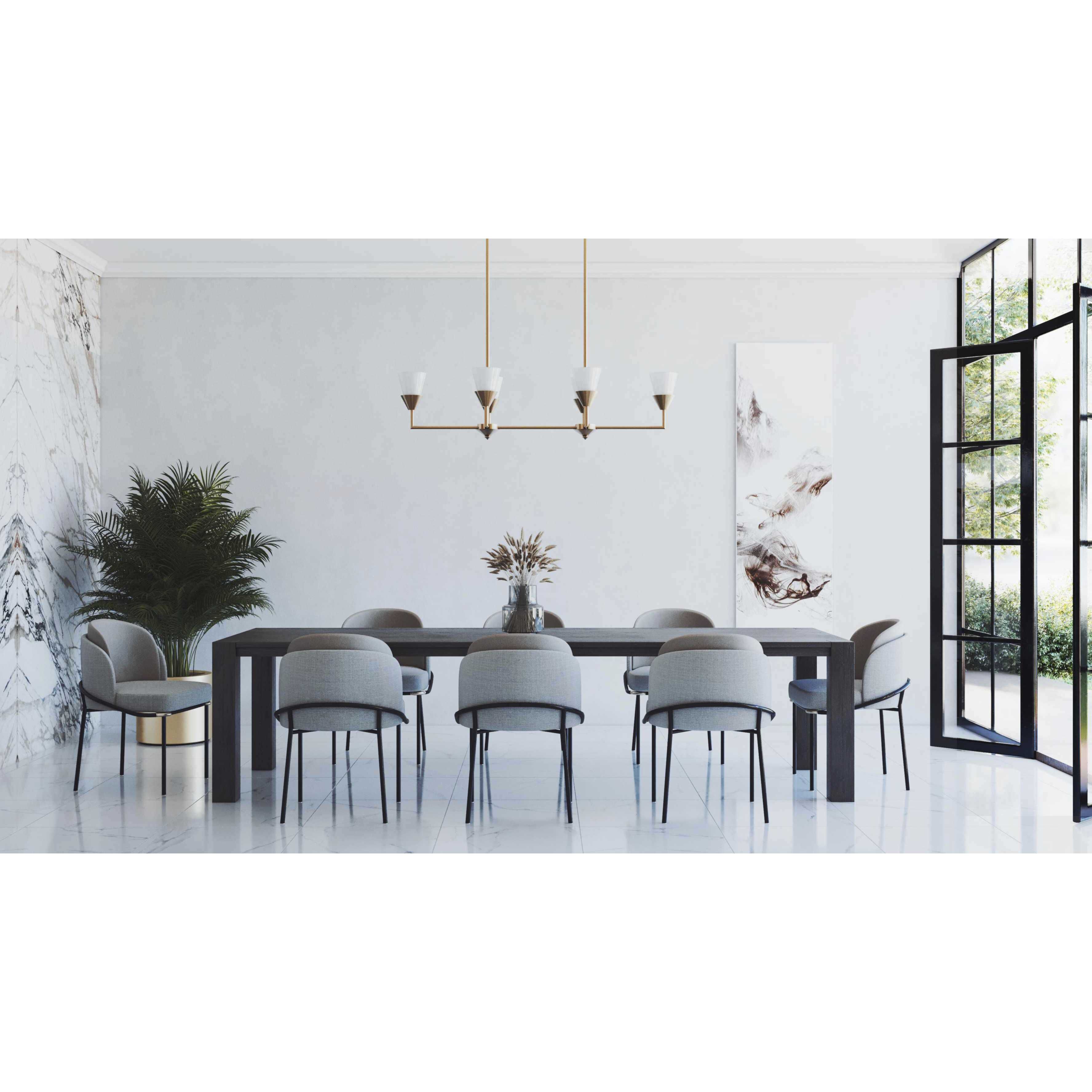 Pinellas 6 Light 50 inch Soft Gold Linear Chandelier Ceiling Light, Design Series