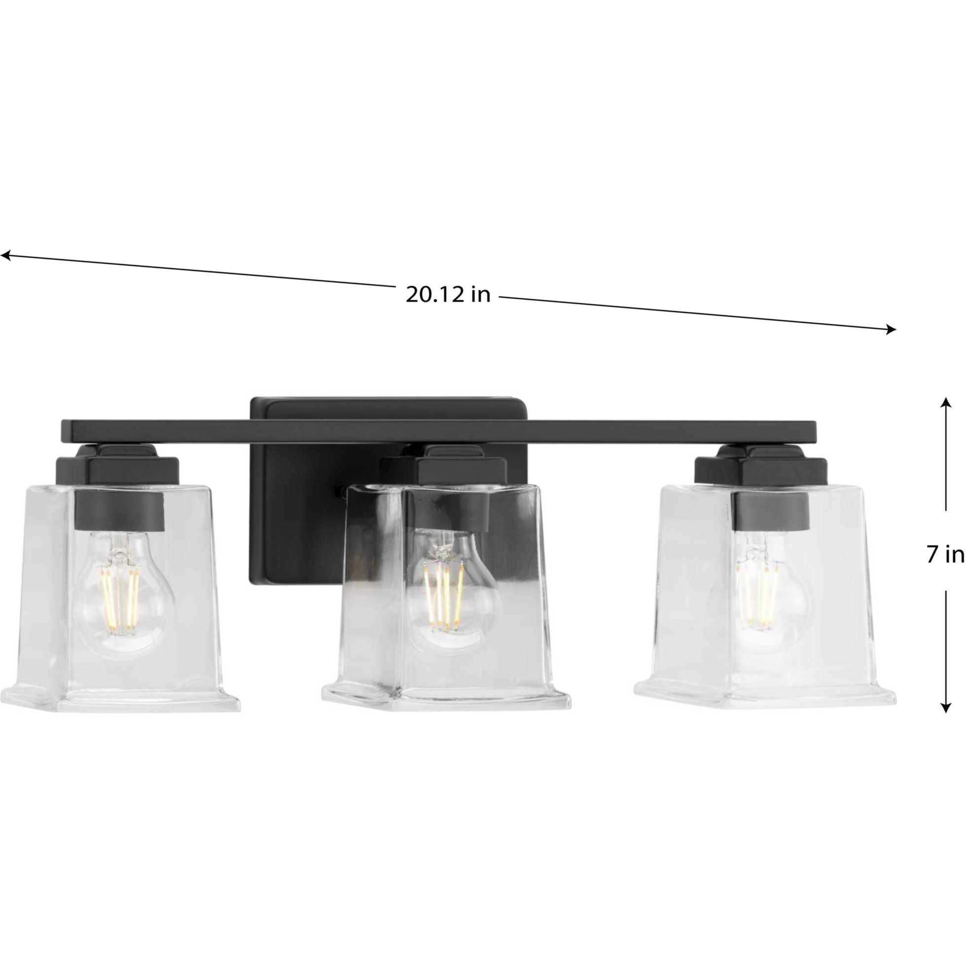 Gilmour 3 Light 20 inch Matte Black Bath Vanity Wall Light