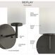 Replay 1 Light 5.13 inch Antique Bronze Bath Vanity Wall Light