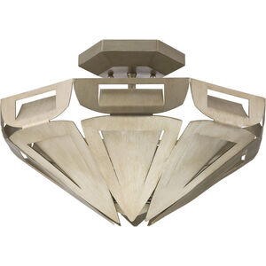Point Dume™ Yerba 3 Light 17 inch Silver Ridge Semi-Flush Mount Ceiling Light, Jeffrey Alan Marks, Design Series