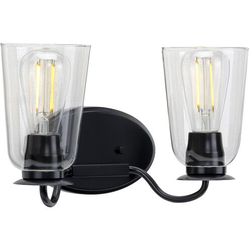 Durrell 2 Light 13.5 inch Matte Black Bath Vanity Wall Light