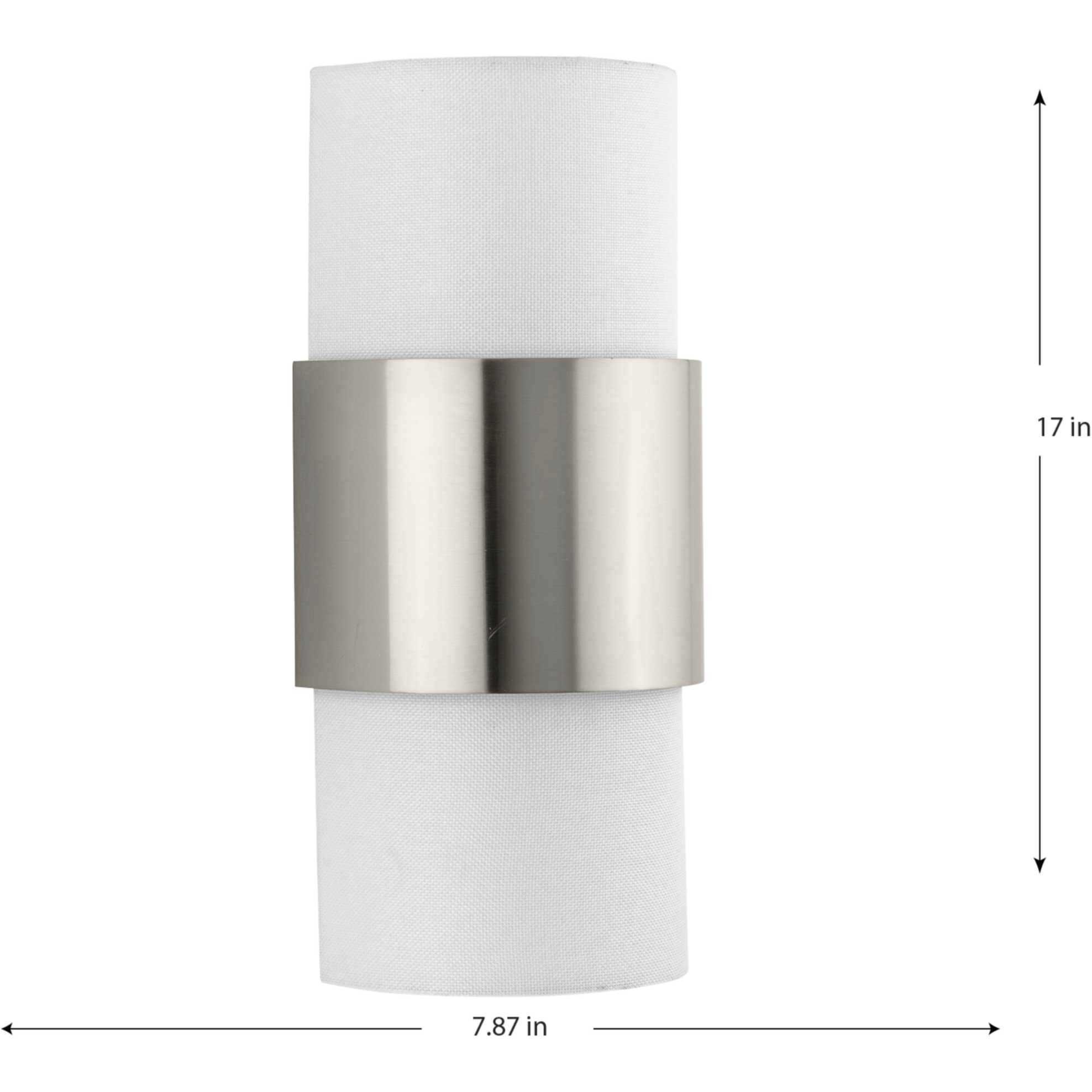 Silva 2 Light 7.87 inch Brushed Nickel Wall Sconce Wall Light, Design Series