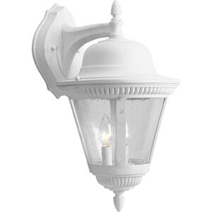 Westport 2 Light 19 inch White Outdoor Wall Lantern in Bulbs Not Included, Clear Seeded