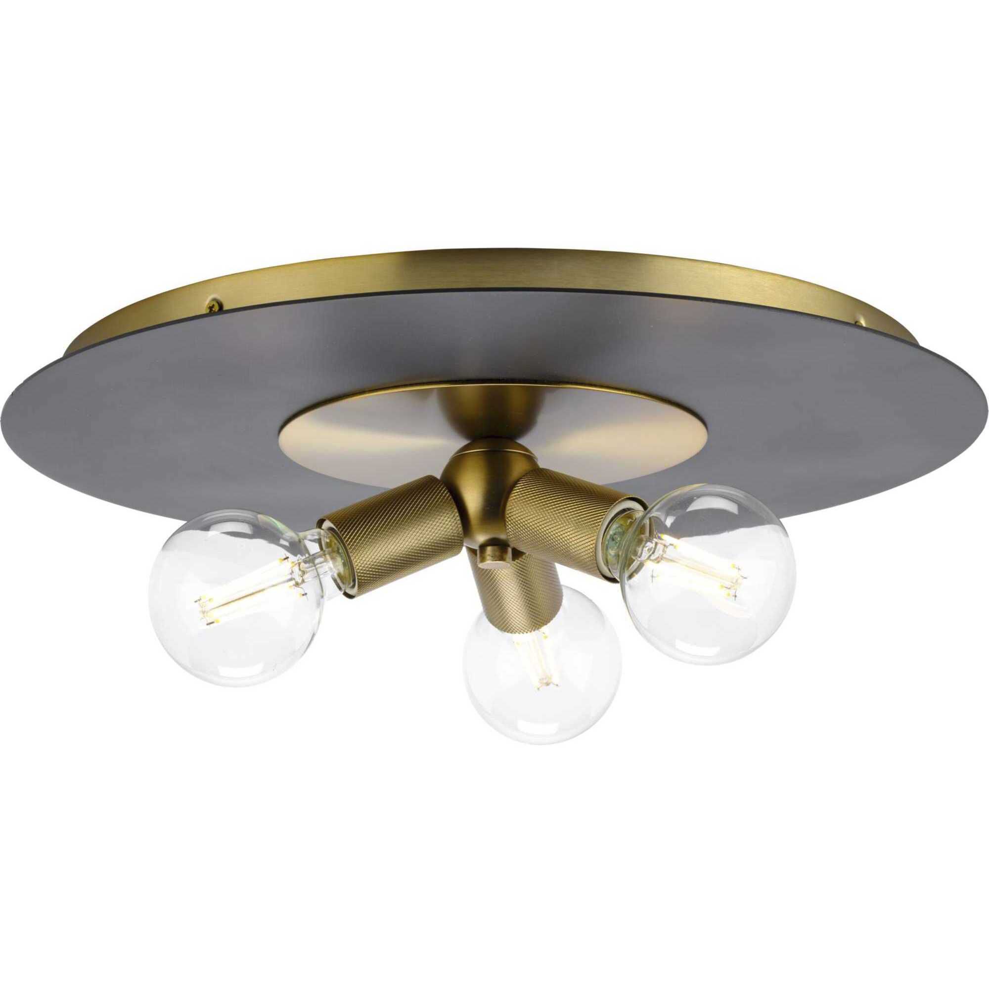 Trimble 3 Light 18 inch Brushed Bronze Flush Mount Ceiling Light, Design Series