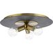 Trimble 3 Light 18 inch Brushed Bronze Flush Mount Ceiling Light, Design Series