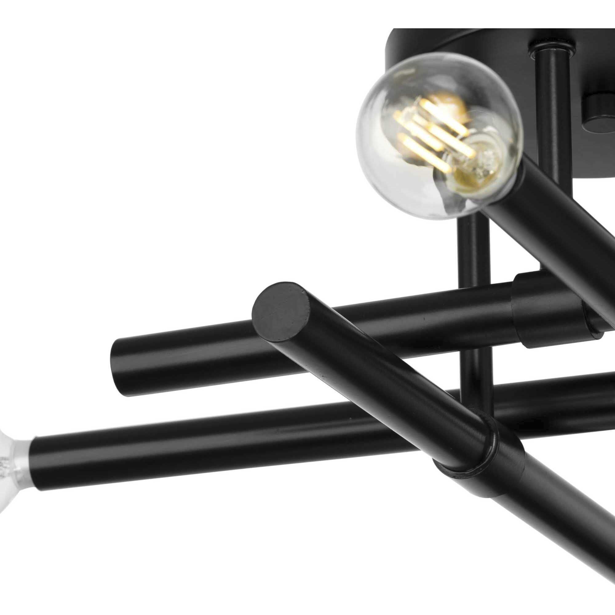 Arya 4 Light 20.12 inch Matte Black Semi-Flush Mount Ceiling Light, Design Series