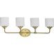 Lynzie 4 Light 33.25 inch Brushed Gold Bath Vanity Light Wall Light