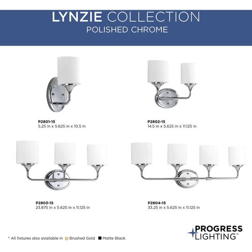 Lynzie 3 Light 24 inch Polished Chrome Bath Vanity Wall Light