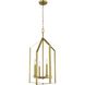 Vertex 4 Light 15 inch Brushed Gold Foyer Light Ceiling Light