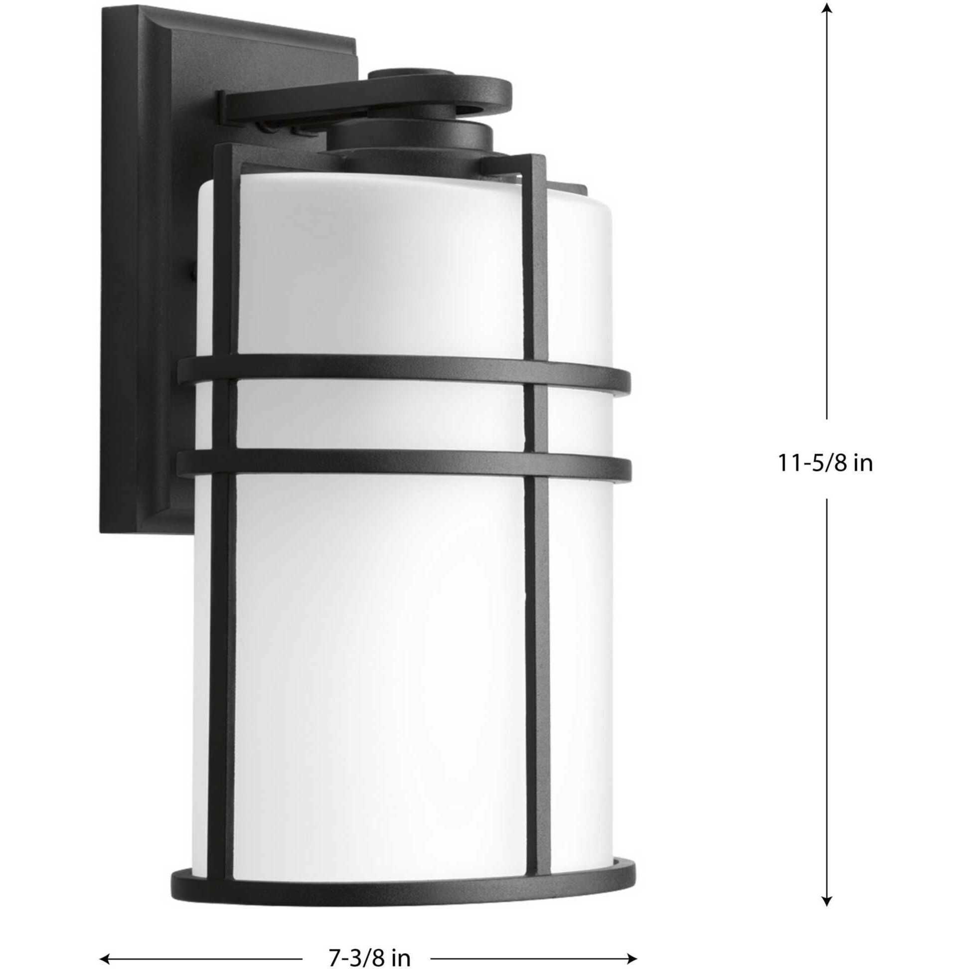 Format 1 Light 12 inch Textured Black Outdoor Wall Lantern, Medium