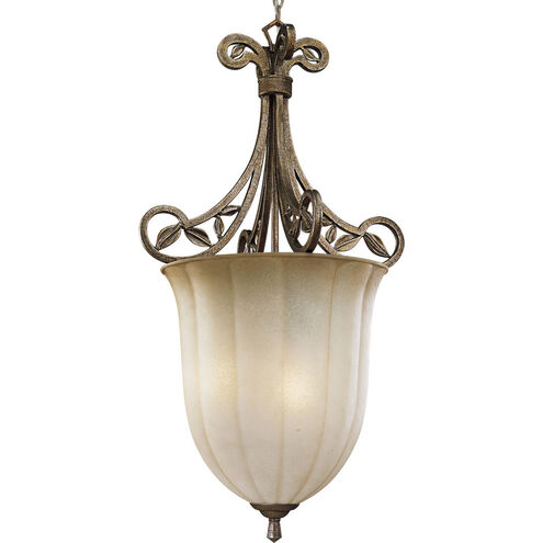 Le Jardin 3 Light 19 inch Biscay Crackle Hall & Foyer Ceiling Light