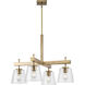 Saffert 4 Light 29 inch Vintage Brass Chandelier Ceiling Light, Design Series