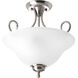 Melon 2 Light 13.25 inch Brushed Nickel Semi-Flush Mount Ceiling Light in Etched