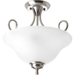 Melon 2 Light 13 inch Brushed Nickel Semi-Flush Mount Ceiling Light in Etched