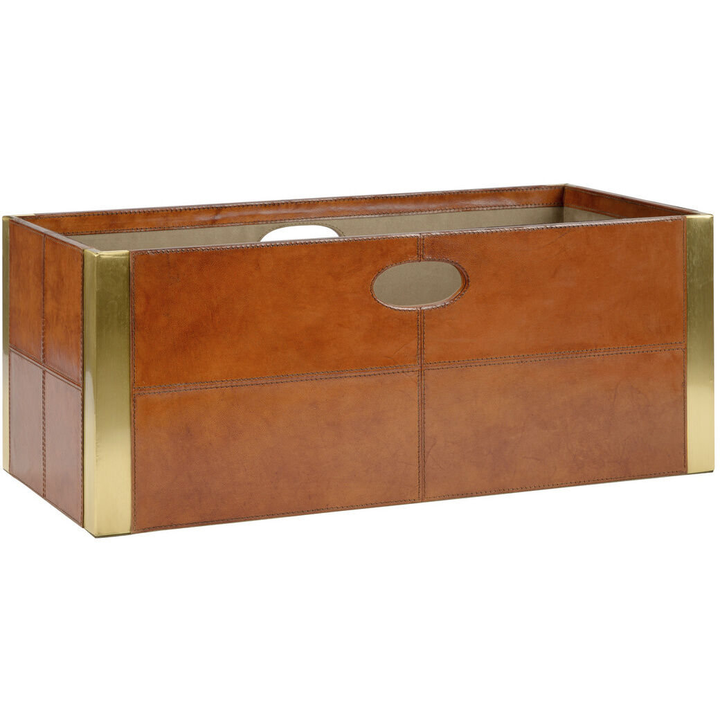 Wildwood 25 inch Cognac/Brushed Brass Box