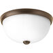 Random 1 Light 11 inch Antique Bronze Close-to-Ceiling Ceiling Light in Etched