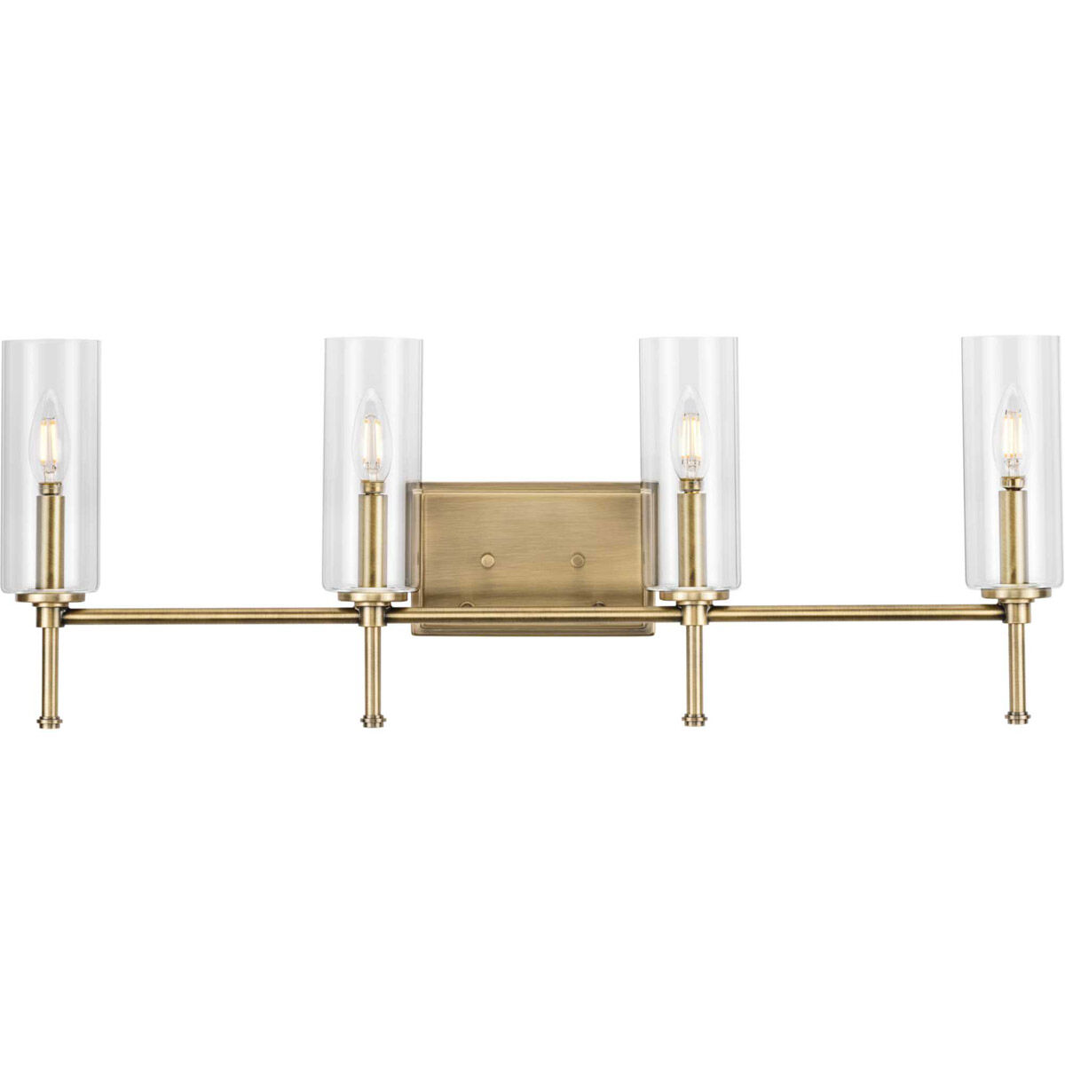 Elara 4 Light 32 inch Vintage Brass Bath Vanity Wall Light