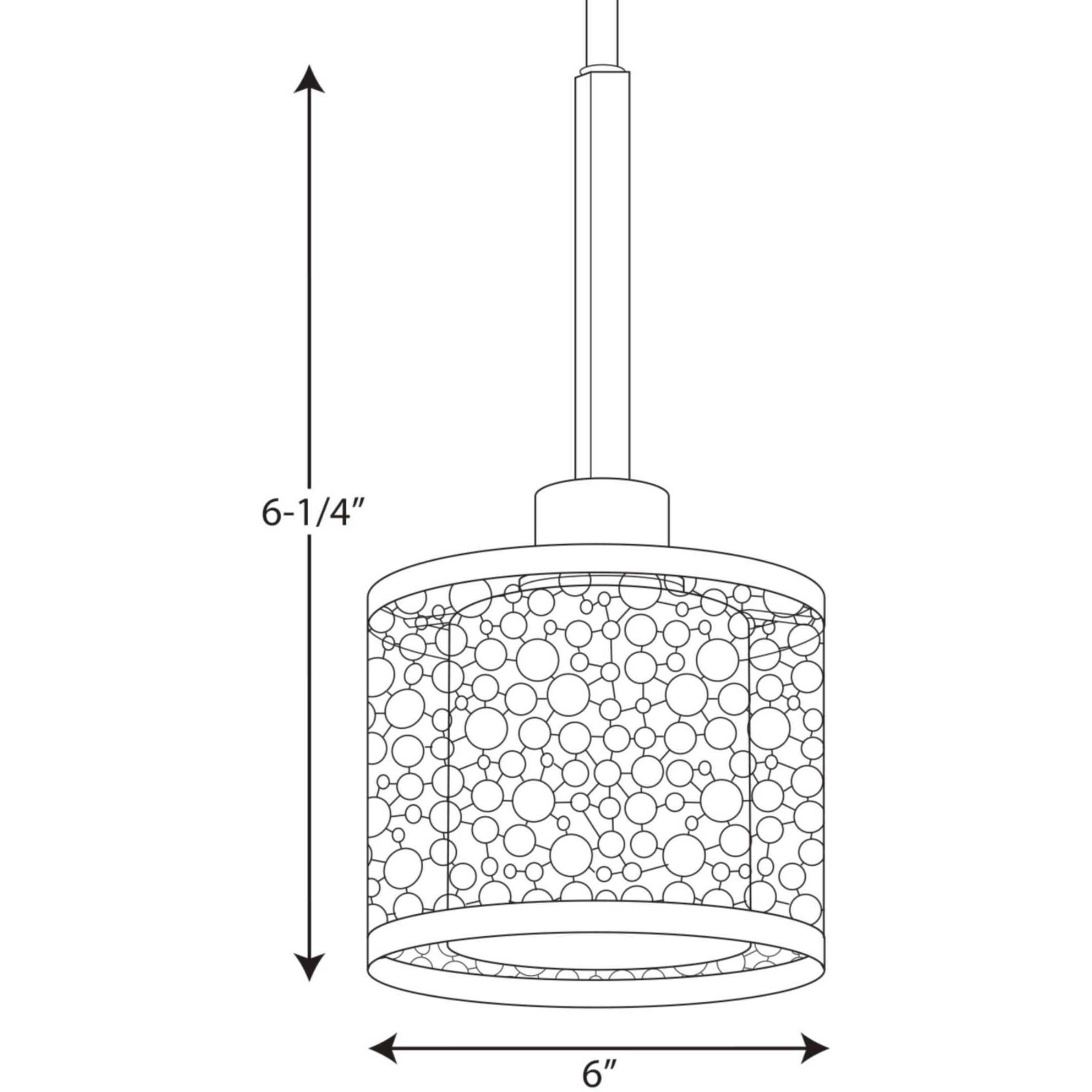 Mingle 1 Light 6 inch Brushed Nickel Mini-Pendant Ceiling Light in Etched Spotted White Glass
