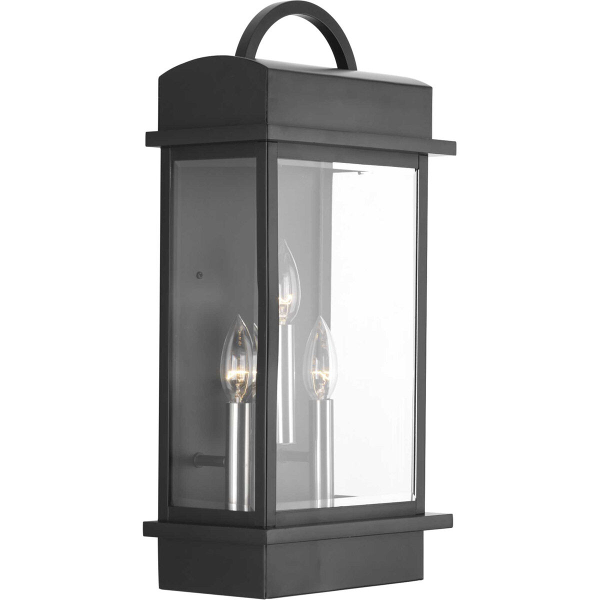 Santee 3 Light 20 inch Matte Black Outdoor Wall Lantern, Large, Design Series