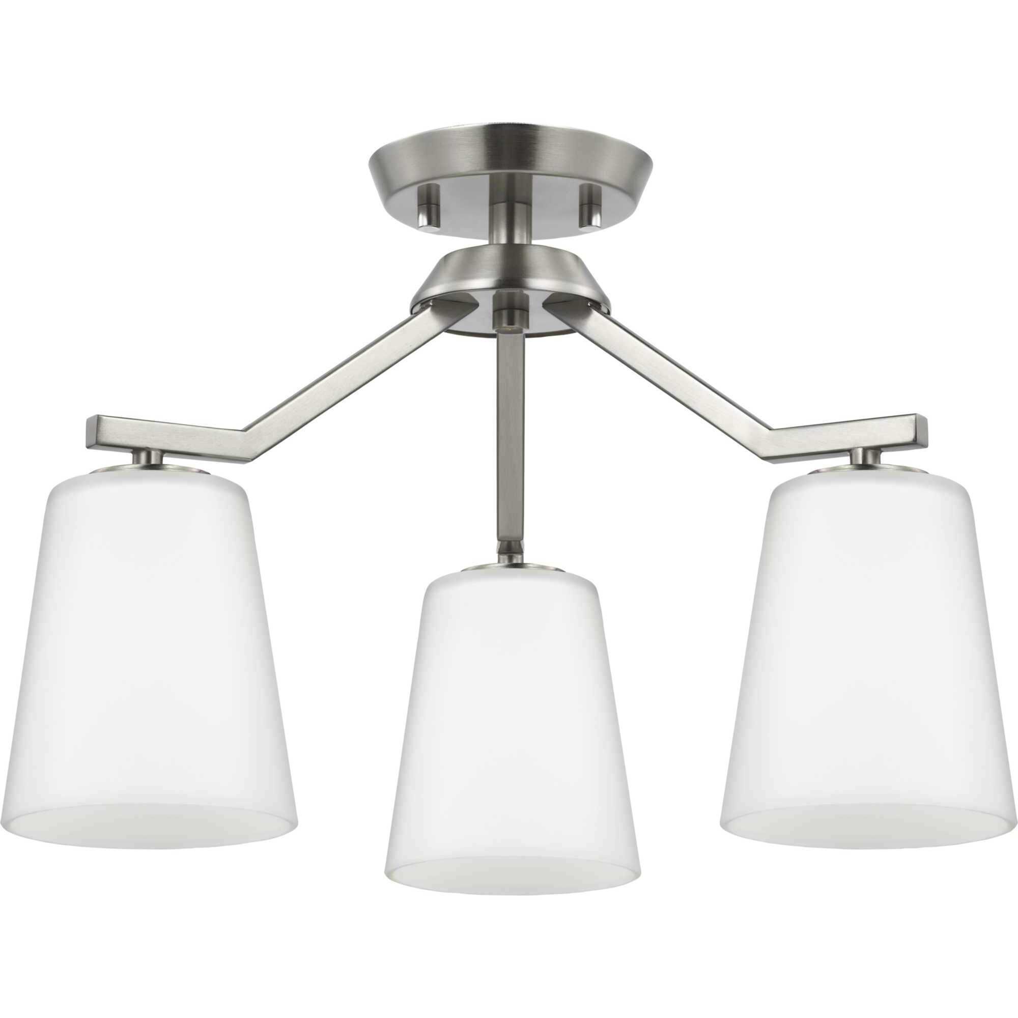 Vertex 3 Light 18 inch Brushed Nickel Convertible Chandelier Ceiling Light