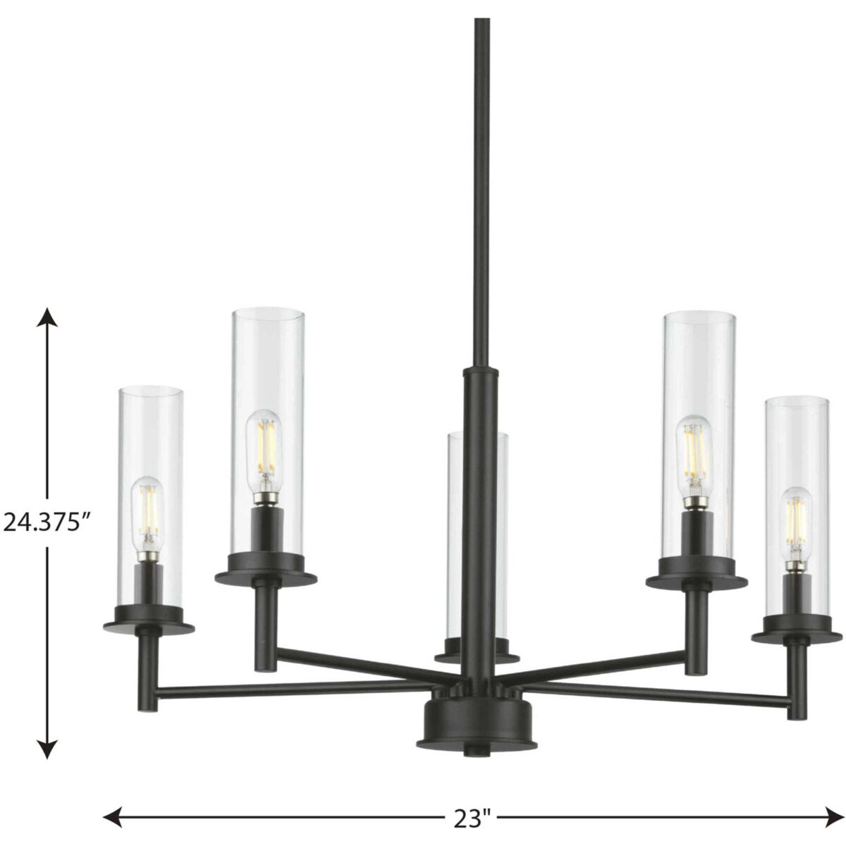 Kellwyn 5 Light 23 inch Matte Black Chandelier Ceiling Light