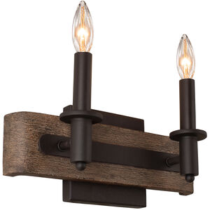 Duluth 2 Light 12 inch Satin Bronze Bath Vanity Light Wall Light