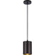 CYL RNDS 1 Light 5 inch Antique Bronze Outdoor Pendant