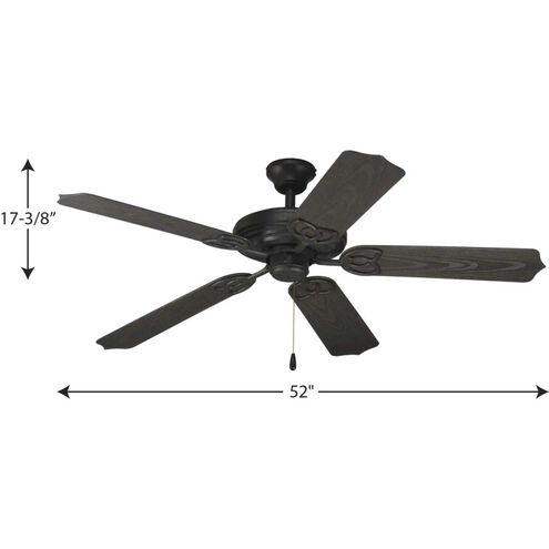 AirPro Outdoor 52 inch Forged Black with Toasted Oak Blades Indoor/Outdoor Ceiling Fan