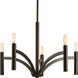 Draper 5 Light 25 inch Antique Bronze Chandelier Ceiling Light