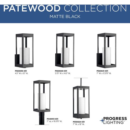 Patewood 1 Light 19 inch Matte Black Outdoor Post Lantern, Design Series
