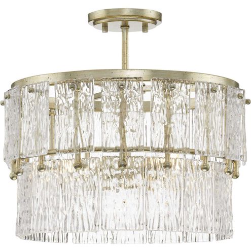 Chevall 3 Light 17 inch Gilded Silver Pendant Ceiling Light, Design Series