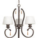 Club 3 Light 23 inch Antique Bronze Chandelier Ceiling Light