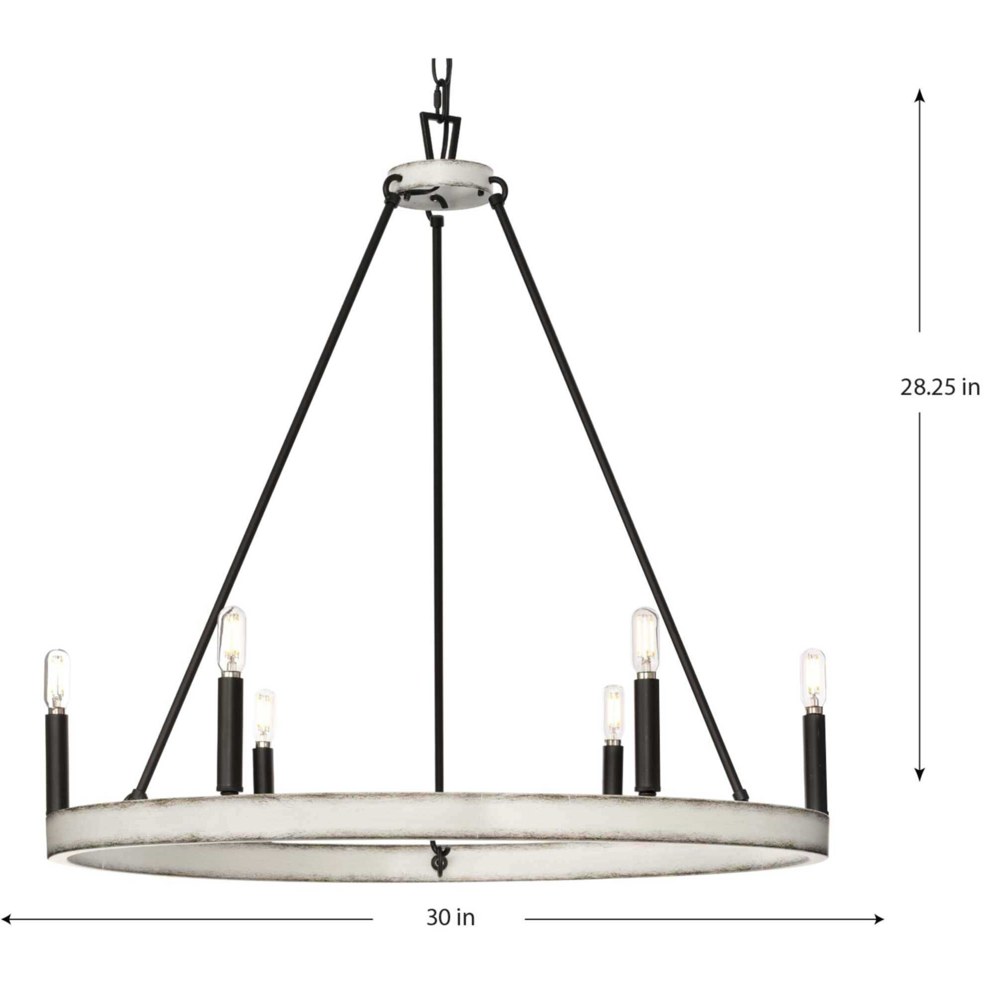 Progress P400302-31M Galloway 6 Light 30 inch Matte Black