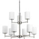 Replay 9 Light 25.5 inch Polished Nickel Chandelier Ceiling Light
