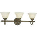 Savannah 3 Light 25 inch Burnished Chestnut Bath Vanity Wall Light