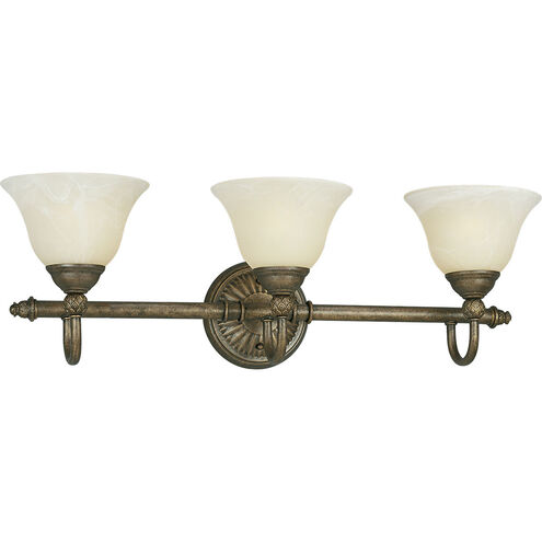 Savannah 3 Light 25 inch Burnished Chestnut Bath Vanity Wall Light