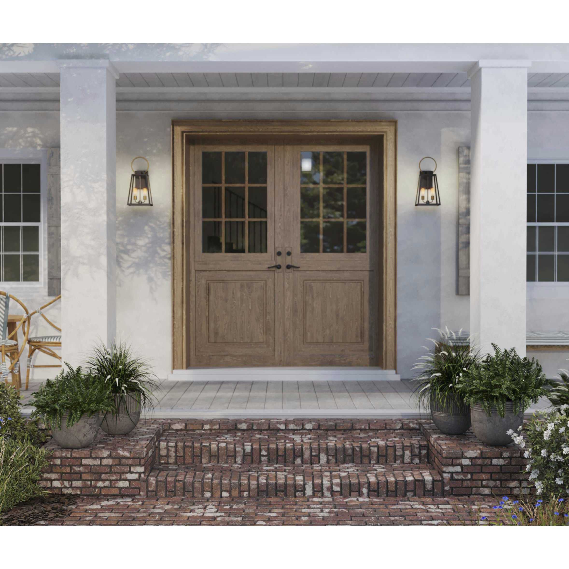 Barnett 2 Light 24 inch Antique Bronze Outdoor Wall Lantern, Large