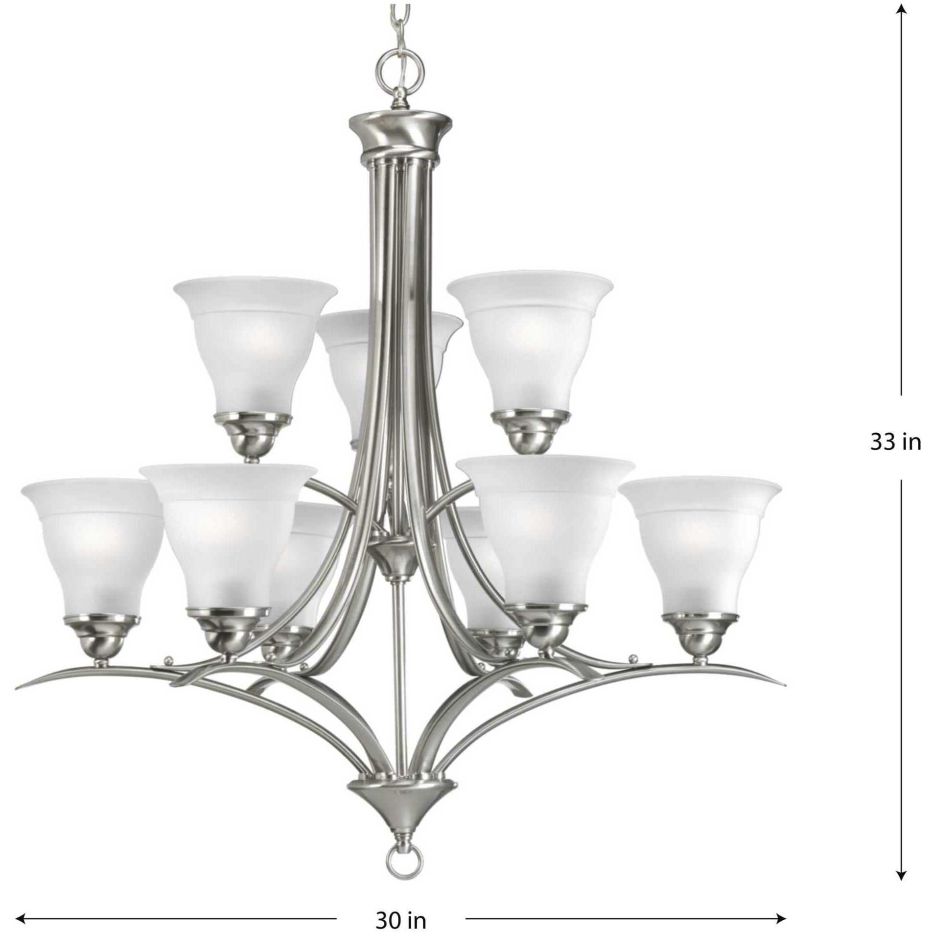 Trinity 9 Light 30 inch Brushed Nickel Chandelier Ceiling Light