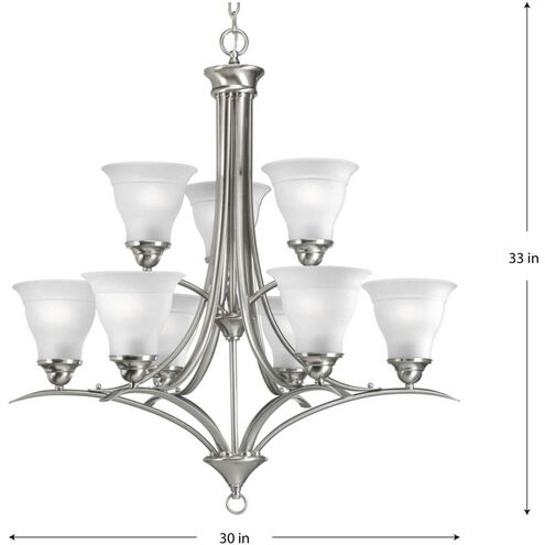 Trinity 9 Light 30 inch Brushed Nickel Chandelier Ceiling Light in Bulbs Not Included, Standard