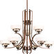 Torque 9 Light 30 inch Copper Bronze Chandelier Ceiling Light