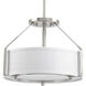 Ratio 3 Light 16 inch Brushed Nickel Semi-Flush Convertible Pendant Ceiling Light, Design Series