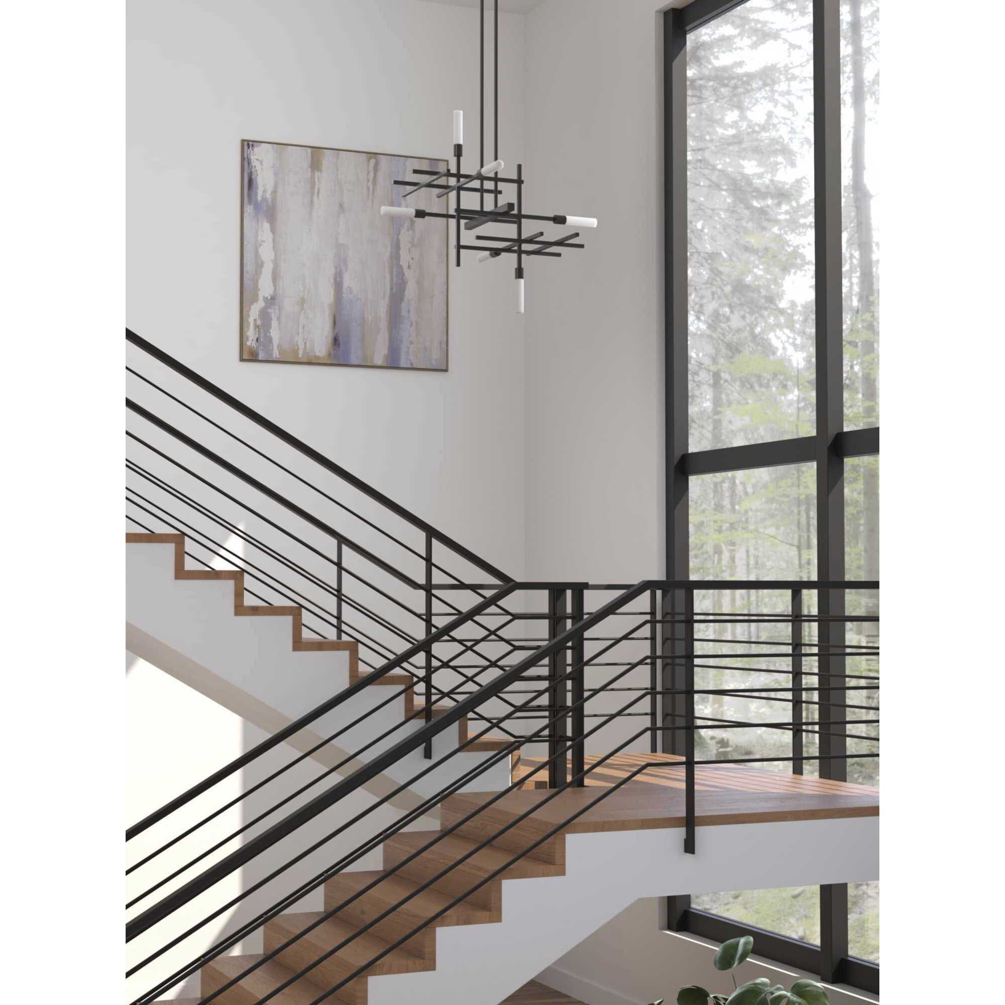 Quadrant LED LED 26 inch Matte Black Chandelier Ceiling Light, Progress LED