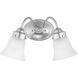 Fluted Glass 2 Light 11.75 inch Polished Chrome Bath Vanity Wall Light in Etched